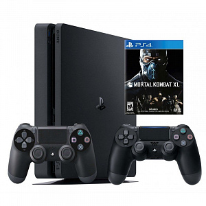 Игровая приставка Sony PlayStation 4 Pro 1Tb белого цвета + 2-й джойстик DualShock + Mortal Kombat XL