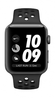 Apple Watch Series 3 38mm Aluminum Case with Nike Sport Band Black