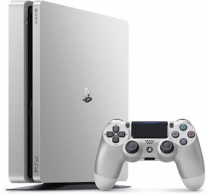 Игровая приставка Sony PlayStation 4 Slim 500Gb (серебро) + DualShock 4