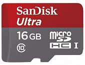 Карта памяти Sandisk Ultra microSDHC Class 10 Uhs-I 48MB/s 16Gb + Sd adapter 