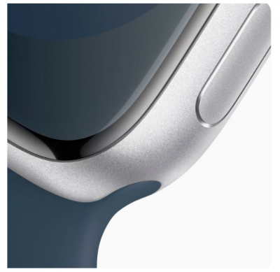 Apple Watch Series 9 45mm Silver Storm Blue Sport Band
