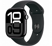 Apple Watch Series 10 46mm Jet Black Aluminum Case with Black Sport Band