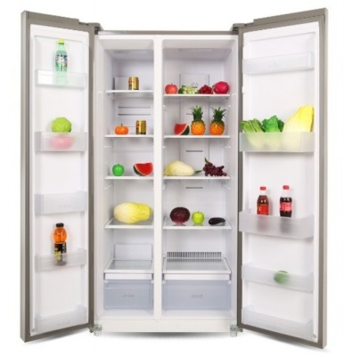 Холодильник Ginzzu Nfk-580 черное стекло