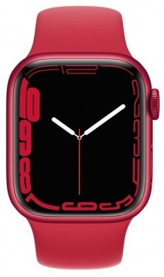 Apple Watch Series 7 45mm Aluminium with Sport Band red