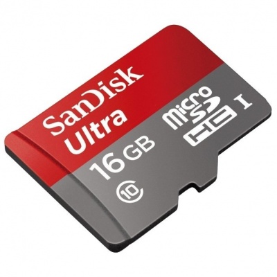 Карта памяти Sandisk Ultra microSDHC Class 10 Uhs-I 48MB/s 16Gb + Sd adapter 