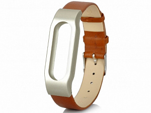 Кожаный браслет Leather Bracelet For MiBand 2 Brown