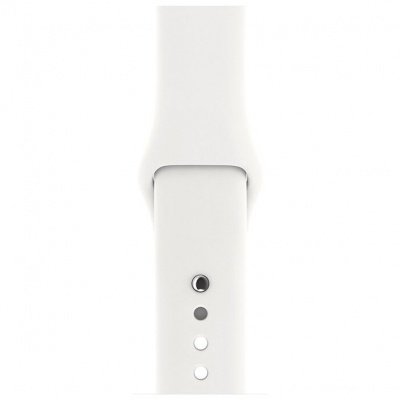Apple Watch Series 3 42mm Silver Aluminum Case with White Sport Band (Спортивный ремешок белого цвета) MTF22