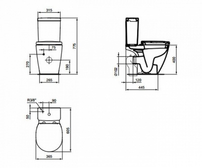 Напольный унитаз Ideal Standard Connect Spase E119501