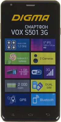 Смартфон Digma S501 3G + Navitel VOX,темно-синий