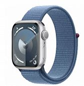 Apple Watch Series 9 41mm Silver Aluminium Case with Storm Blue Sport Loop