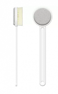 Щетка для душа Xiaomi Qualitell Double Sided Shower Brush с пемзой для пяток (белая)