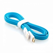 USB-кабель Xiaomi XMSJX10QM, micro USB, силикон, 1.2 м, плоский, реверсивный, голубой