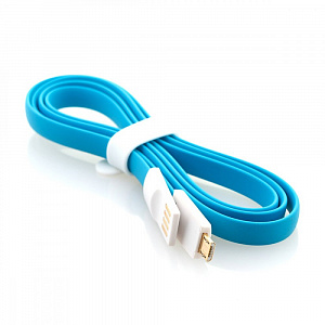 USB-кабель Xiaomi XMSJX10QM, micro USB, силикон, 1.2 м, плоский, реверсивный, голубой