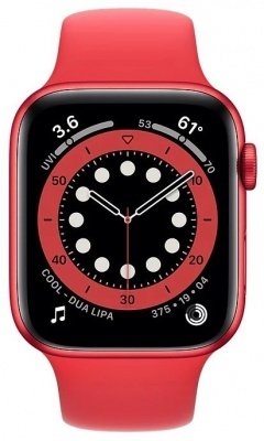Apple Watch Series 6 GPS 44mm Aluminum Case with Sport band Red