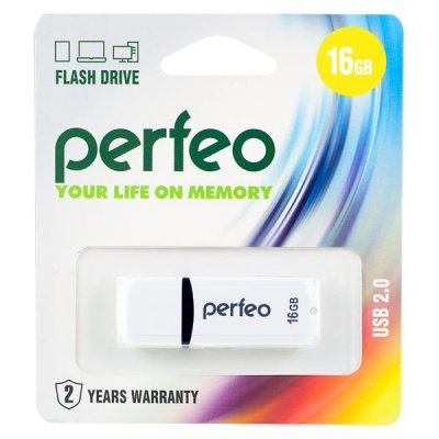 Флешка Perfeo 16GB C02 White
