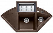 Кухонная мойка Blanco Axia Ii 9 E гранитная 3 чаши с крылом, цвет кофе 516916