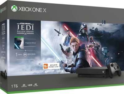 Игровая приставка Microsoft Xbox One X 1Tb Black + игра Star Wars + 1M EA Access