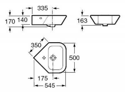 Раковина Roca Nexo 327646000 углов. (бел)