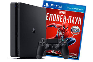 Игровая приставка Sony PlayStation 4 Slim 1Tb + игра Marvel Человек-паук (Cuh-2108B)