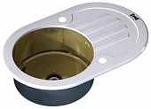 Кухонная мойка ZorG Inox-Glass 780*510 Овал Gl-7851-Ov-White-Bronze