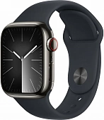 Apple Watch Series 9 41mm Stain Steel Graphite with Midnight Sport Band