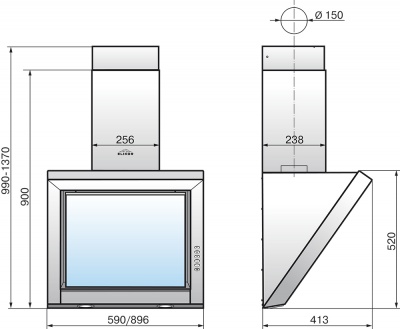 Вытяжка Elikor Гранат Glass S4 90П-700-Э4г антрацит/стекло черное