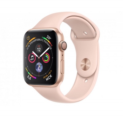 Apple Watch Series 4 Gps 40mm Gold Aluminum Case with Pink Sand Sport Band (Спортивный ремешок цвета «розовый песок») MU682