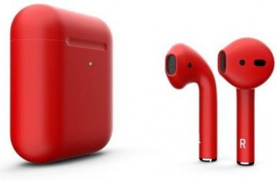 Беспроводная гарнитура Apple AirPods 2 (беспроводная зарядка чехла) Color - Matte Red