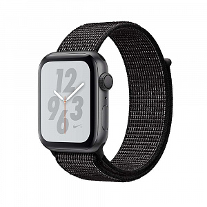 Apple Watch Series 4 Gps 40mm Space Gray Aluminum Case with Black Nike Sport Loop (Спортивный браслет Nike чёрного цвета) MU7G2