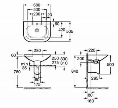 Раковина Roca Nexo 68х50 327640000