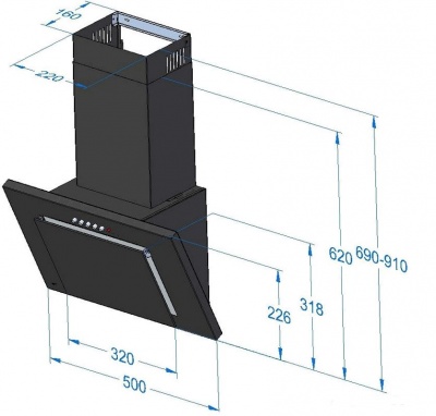 Вытяжка Maan Vertical 50 черный
