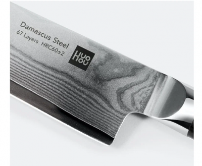 Набор ножей из дамасской стали Huo Hou Set of 5 Damascus Knife Sets (4 ножа + подст