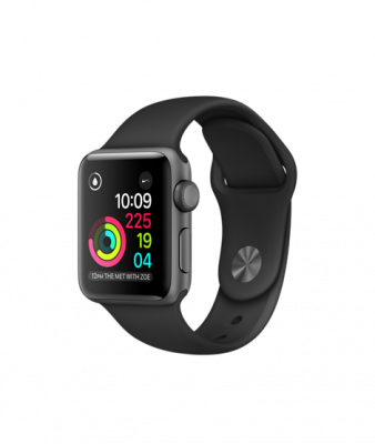 Apple watch 38 Aluminum Case with Sport Band black Series 2