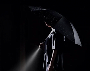 Зонт Xiaomi 90 Points Ninetygo Automatic Reverse Lighting Umbrella (черный)