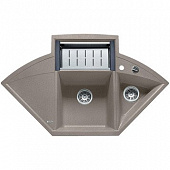 Кухонная мойка Blanco Axia Ii 9 E гранитная 3 чаши с крылом, цвет серый бежевый 517300