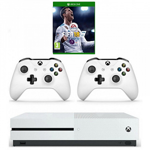 Игровая приставка Microsoft Xbox One S 1Tb + 2-ой джойстик + Fifa 18