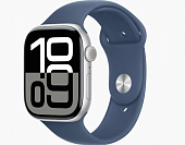 Apple Watch Series 10 46mm Silver Aluminum Case with Denim Sport Band