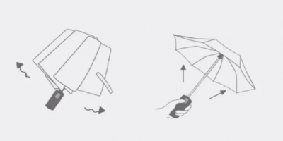 Зонт Xiaomi 90 Points Ninetygo Automatic Reverse Lighting Umbrella (черный)