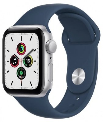 Apple Watch SE GPS 40mm Silver Aluminum Case with Sport band Blue