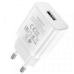 Адаптер питания Borofone BA52A 2.1 1 USB, 5V, белый