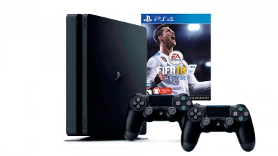 Игровая приставка Sony PlayStation 4 Slim 500Gb + 2-й джойстик DualShock + Fifa 18