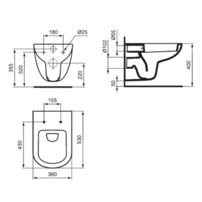Подвесной унитаз Ideal Standard Tempo T331101