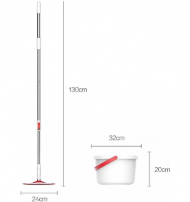 Швабра с ведром Xiaomi iCLEAN (Yd-02) Appropriate Cleansing бело-красная