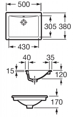 Раковина Roca Diverta 327114000,50x38, (бел)