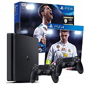 Игровая приставка Sony PlayStation 4 Pro 1Tb белого цвета + 2-й джойстик DualShock + FIFA 18