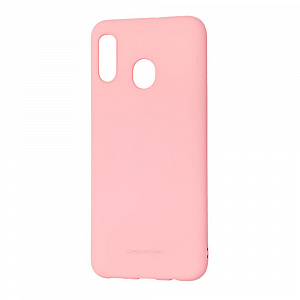 Накладка для Samsung Galaxy A30 с перфорацией ярко-розовая EG