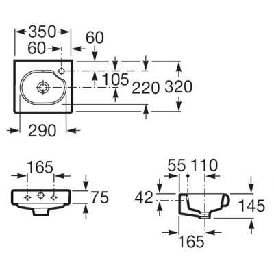 Раковина Roca Meridian 327249000, 350х320, (бел)