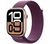 Apple Watch Series 10 46mm Rose Gold Aluminum Case with Plum Sport Loop