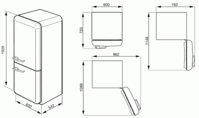 Холодильник Smeg Fab32lbn1