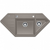 Кухонная мойка Blanco Lexa 9 E гранитная 2 чаши с крылом, цвет серый бежевый 517343